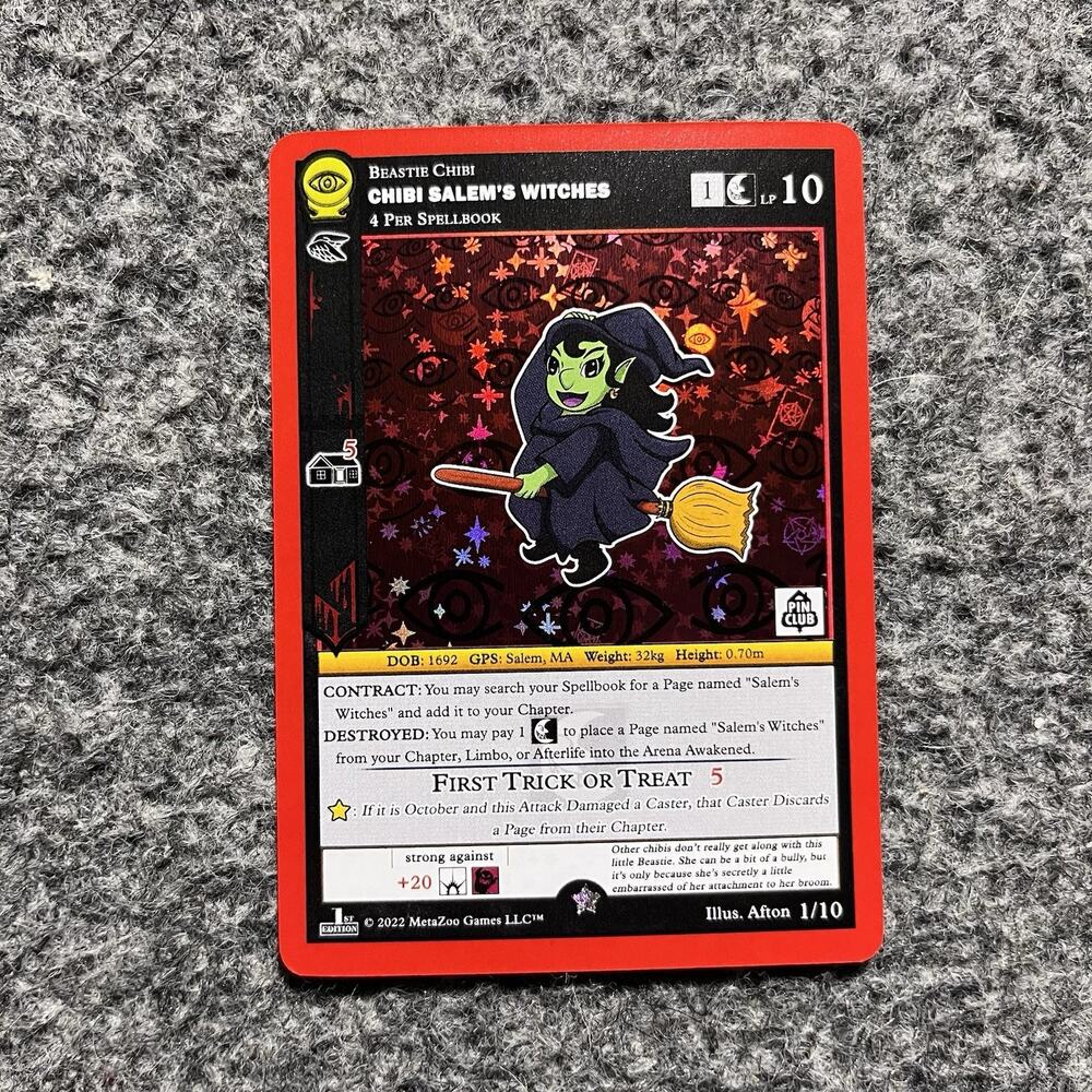 MetaZoo Seance Pin Club Chibi Salem's Witches 1/10 Full Holo NM